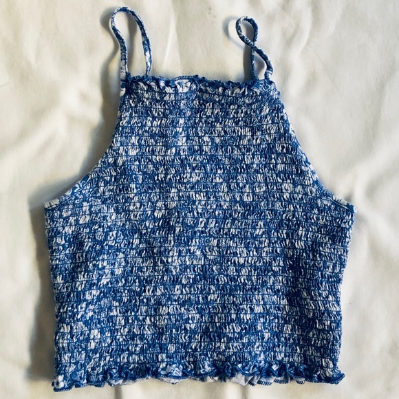 Brandy Melville Tops - Blue Flower Halter Top
